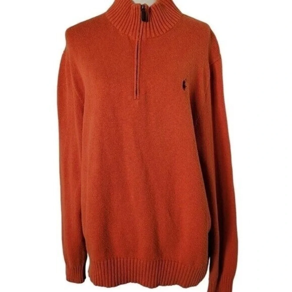 POLO Ralph Lauren Vintage‎ Orange 1/4 Zip Sweater